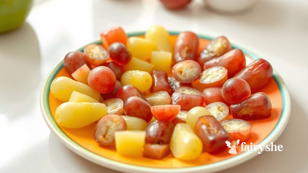 Grapes cut in half
