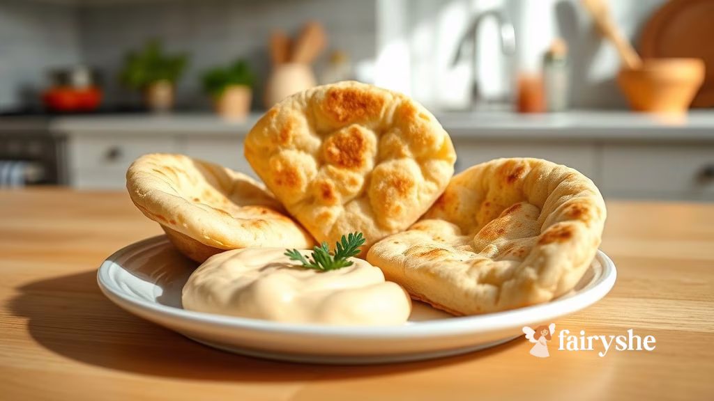 Mini pita bread with hummus