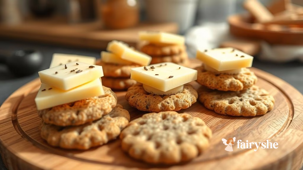 Whole grain crackers with cheese