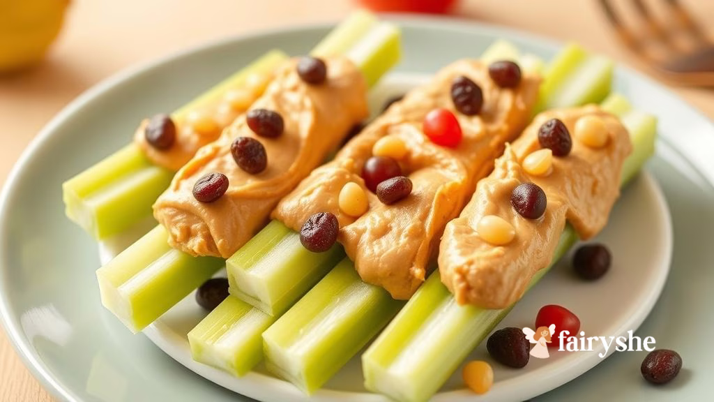 Celery sticks with peanut butter